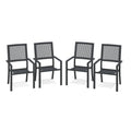 AECOJOY Outdoor Patio Dining Chairs with Armrest, Stackable Arm Chairs