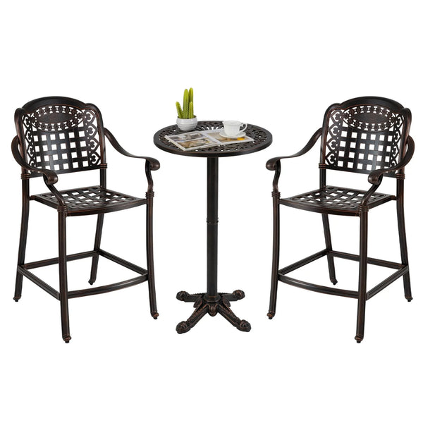 Tangkula 3 Piece Patio Bar Set