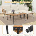 Tangkula 3 Pieces L-Shaped Patio Furniture Set for Backyard Porch Balcony