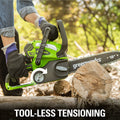 Greenworks 40V 12" Cordless Chainsaw with 2.0 Ah Battery & Charger, 20262