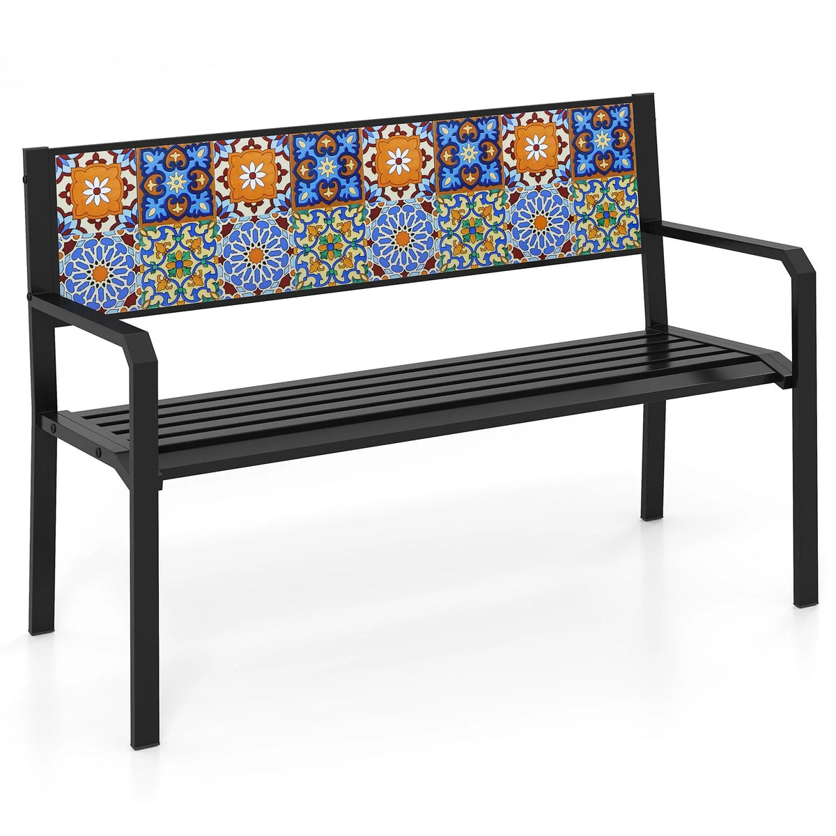 Tangkula 50" Metal Patio Park Bench