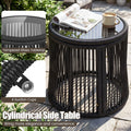 Tangkula 3 Pieces Patio Rattan Bistro Conversation Set