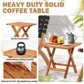 AECOJOY 3 Piece Patio Furniture Set, Acacia Wood Outdoor Bistro Set with Coffee Table & Folding Chairs