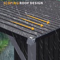 AECOJOY 6'x14' Outdoor Open-Sided Storage Shed with Attached Hardtop Metal Pergola