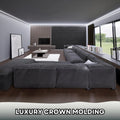 7-Piece Crown Molding with LED Duct Kit, 55.12 ft Waterproof Channel for Ambient Home Accent Lighting and LED Strip Installation