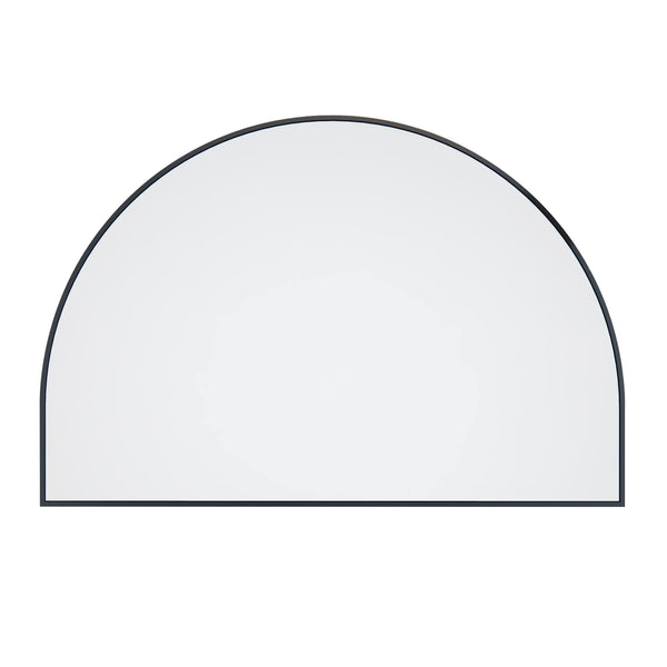 Glass Warehouse 48 in. W x 32 in. H Framed Arched Bathroom Vanity Mirror in Black