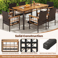 Tangkula Acacia Wood Wicker Patio Dining Chairs Set of 2/4