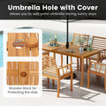 Tangkula 6 Pieces Acacia Wood Patio Dining Set with Bench