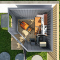 AECOJOY Corner 6x6 Storage Sheds & Outdoor Storage with Openable Windows & Lockable Doors, Utility and Tool Storage