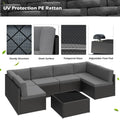 AECOJOY 7 Piece Outdoor Patio Furniture Set, Black & Dark Gray