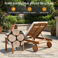 Tangkula Folding Lounge Chairs Outdoor Set of 1/2 Patio Eucalyptus Wood Chaise Lounge