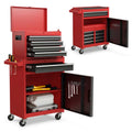 2 - in - 1 Rolling Tool Chest, 5-Drawer Tool Storage Cabinet with Wheels, Adjustable Shelf, Tool Box Organizer for Garage Warehouse Workshop
