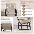 Tangkula Outdoor Glider Chairs Set of 2/4 with High Backrest Breathable Mesh Fabric and Metal Frame