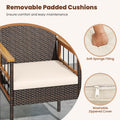 Tangkula Acacia Wood Wicker Patio Dining Chairs Set of 2/4