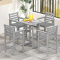Adirondack Bar Chairs Set of 2/4, 29" HDPE Bar Height Outdoor Stools w/ Backrest & Footrest, All-Weather Backyard Patio High-Top Chairs