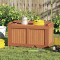 Tangkula 3-in-1 52 Gallon Wood Outdoor Storage Box
