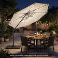 Tangkula 10ft Patio Umbrella 35 LED Lights Aluminum Pole 360 Degree Rotation