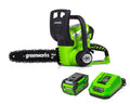 Greenworks 40V 12" Cordless Chainsaw with 2.0 Ah Battery & Charger, 20262