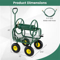 Portable Garden Hose Reel Cart Holds 300FT of 5/8" Large Capacity, Heavy-Duty Metal Hose Cart with 4 Wheels & Storage Basket for Lawn Yard