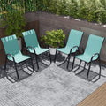 Set of 4 Outdoor Stackable Dining Chairs with Breathable Fabric, All Weather Patio Dining Chairs, 330LBS Heavy Duty Rustproof Steel Frame