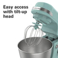 Hamilton Beach 4 Quart Stand Mixer for Kitchen, 7 Speeds, Tilt - Head, Dough Hook, Whisk & Flat Beater, White