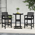 Adirondack Bar Chairs Set of 2/4, 29" HDPE Bar Height Outdoor Stools w/ Backrest & Footrest, All-Weather Backyard Patio High-Top Chairs