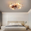Industrial Cage Ceiling Fan - Low - Profile 7 - Blade Fan with Remote & Light - Modern Rustic Cooling for Small Spaces