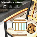 Tangkula 5 Piece Patio Wood Dining Set for Front Porch Yard Balcony and Poolside