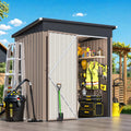 AECOJOY 5'x3' Outdoor Storage Shed with Floor Base, Tiny Utility and Tool Sheds