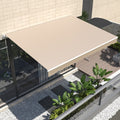 AECOJOY 10'×8' Manual Retractable Awning Sun Shade, Patio Awning Canopy