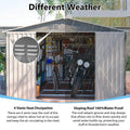 AECOJOY 10x14 FT Outdoor Metal Storage Shed, Large Garden Shed Tool Shed with 3 Lockable Doors & Side Door