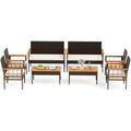 Tangkula 4 Pieces Wicker Patio Conversation Furniture Set