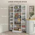 Spaco 17-Tier Kitchen Small Pantry Cabinet with 2 Doors and 6 Adjustable Shelves, Cabinet Pantry, Freestanding 5-Tier Shelving Pantries