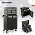 2 - in - 1 Rolling Tool Chest, 5-Drawer Tool Storage Cabinet with Wheels, Adjustable Shelf, Tool Box Organizer for Garage Warehouse Workshop