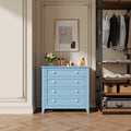 6 Drawer Dresser, Light Blue Elegant Chest of Drawers, Large Cabinet with Storage, Rustic Wood Chest of Drawers for Bedroom, Living Room, Hallway