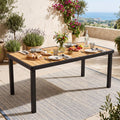 Tangkula 58" Rectangular Patio Dining Table for 6 Acacia Wood Outdoor Table