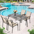 AECOJOY Patio Dining Chairs Set for 4, Stackable Textilene Patio Chairs