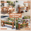 Tangkula Outdoor Wood Bench Backless Patio Dining Bench(1/2)