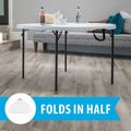 Lifetime 48 in Round Fold - in - Half Table, Indoor/Outdoor Essential, White Granite (280064)