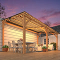 AECOJOY 16' x 10' Outdoor Wooden Gazebo, Patio Lean to Hardtop Pergolas and Gazebos