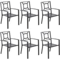 AECOJOY Metal Dining Chairs, Outdoor Patio Dining Chairs with Armrest