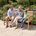 Tangkula 62" Teak Wood Outdoor Bench 3-Seat Solid Wood Garden Patio Bench