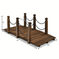 5ft Rustic Wooden Garden Bridge with Railings - Sturdy Fir Footbridge, Weather - Resistant Outdoor Walkway for Weddings, Home Decor, and Gardens, Supports up to 500 lb, Natural Brown Finish