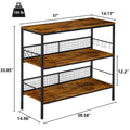 Behost 3-Tier Rolling Cart Microwave Stand with 10 Hooks, Coffee Bar Kitchen Storage Rack Organizer, Rustic Brown