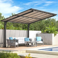AECOJOY 12' x 10' Gazebo, Outdoor 10x12 Pergola Carport for Patio, Freestanding Lean to Hardtop Gazebo