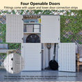 AECOJOY 61.6 Cu.ft Outdoor Resin Storage Shed with Easy Lift Hinges & Adjustable Divider