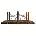 5ft Rustic Wooden Garden Bridge with Railings - Sturdy Fir Footbridge, Weather - Resistant Outdoor Walkway for Weddings, Home Decor, and Gardens, Supports up to 500 lb, Natural Brown Finish