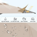 AECOJOY 10ft Cantilever Patio Umbrella, Large Rectangle Umbrella 180° Rotation Offset, Beige