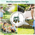 Portable Garden Hose Reel Cart Holds 300FT of 5/8" Large Capacity, Heavy - Duty Metal Hose Cart with 4 Wheels & Storage Basket for Lawn Yard