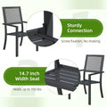 AECOJOY Outdoor Patio Dining Chairs with Armrest, Stackable Arm Chairs